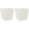vidaXL Jardinières 2 pcs blanc 40x40x40 cm acier