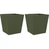 vidaXL Jardinières 2 pcs vert olive 40x40x40 cm acier