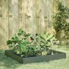 vidaXL Lit surélevé de jardin vert olive 100x100x26 cm acier