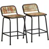 vidaXL Tabourets de bar lot de 2 46x35,5x70cm bois massif récupération