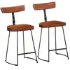 vidaXL Tabourets de bar lot de 2 49x43x79 cm bois de manguier massif