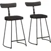 vidaXL Tabourets de bar lot de 2 noir 49x43x88 cm bois manguier massif
