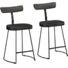 vidaXL Tabourets de bar lot de 2 noir 49x43x79 cm bois manguier massif