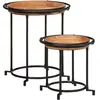 vidaXL Ensemble de table d'appoint 2 pcs bois massif d'acacia