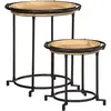 vidaXL Ensemble de table d'appoint 2 pcs bois massif de manguier