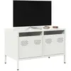 vidaXL Meuble TV blanc 68x39x43,5 cm acier laminé à froid