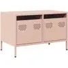 vidaXL Meuble TV rose 68x39x43,5 cm acier laminé à froid