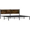 vidaXL Cadre de lit en métal sans matelas chêne fumé 200x200 cm