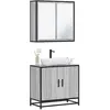 vidaXL Ensemble de meubles de salle de bain 2 pcs Sonoma gris