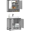 vidaXL Ensemble de meubles de salle de bain 2 pcs Sonoma gris
