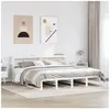 vidaXL Cadre de lit sans matelas blanc 200x200 cm bois massif de pin