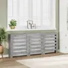 vidaXL Cache-radiateur gris béton 205x21,5x83,5 cm bois d'ingénierie