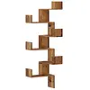vidaXL Étagère d'angle murale vieux bois 45x45x147cm bois d'ingénierie