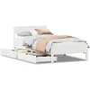 vidaXL Cadre de lit sans matelas blanc 90x190 cm bois de pin massif