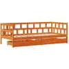 Lit de jour et tiroirs cire marron 90x200 cm bois de pin massif vidaXL