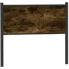 vidaXL Tête de lit chêne fumé 107 cm bois d'ingénierie et acier
