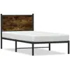 vidaXL Cadre de lit en métal avec tête de lit chêne fumé 90x190 cm