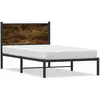 vidaXL Cadre de lit métal avec tête de lit chêne fumé 140x190 cm