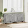 vidaXL Cache-radiateur gris béton 205x21,5x83,5 cm bois d'ingénierie