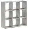 vidaXL Bibliothèque gris béton 102x32x102 cm bois d'ingénierie