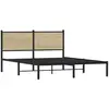 vidaXL Cadre de lit en métal avec tête de lit chêne sonoma 140x190 cm