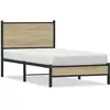 vidaXL Vidaxl Cadre De Lit En Métal Sans Matelas Chêne Sonoma 90x200 Cm