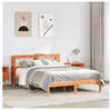 vidaXL Cadre de lit et tête de lit cire marron 120x200 cm bois de pin