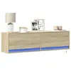 vidaXL Meuble TV mural avec lumières LED chêne sonoma 140x31x38 cm