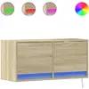 vidaXL Meuble TV mural avec lumières LED chêne sonoma 80x31x35 cm