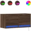 vidaXL Meuble TV mural avec lumières LED chêne marron 80x31x35 cm