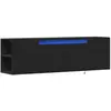 vidaXL Vidaxl Meuble Tv Mural Avec Lumières Led Noir 135x31x39,5 Cm