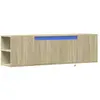 vidaXL Meuble TV mural avec lumières LED chêne sonoma 135x31x39,5 cm
