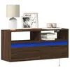vidaXL Meuble TV mural avec lumières LED chêne marron 100x31x45 cm