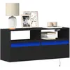 vidaXL Meuble TV mural avec lumières LED noir 100x31x45 cm
