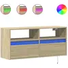 vidaXL Meuble TV mural avec lumières LED chêne sonoma 100x31x45 cm