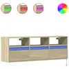 vidaXL Meuble TV mural avec lumières LED chêne sonoma 130x31x45 cm