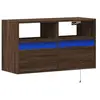 vidaXL Meuble TV mural avec lumières LED chêne marron 80x31x45 cm