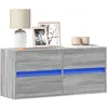 vidaXL Meuble TV mural avec lumières LED sonoma gris 100x31x45 cm