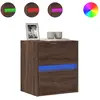 vidaXL Meuble TV mural avec lumières LED chêne marron 100x31x45 cm