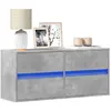 vidaXL Meuble TV mural avec lumières LED gris béton 100x31x45 cm