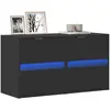 vidaXL Meubles TV muraux avec lumières LED 2 pcs noir 41x31x45 cm