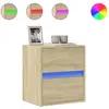 vidaXL Meuble TV mural avec lumières LED chêne sonoma 80x31x45 cm
