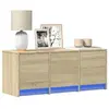 vidaXL Meuble TV avec LED chêne sonoma 97x34x40 cm bois d'ingénierie