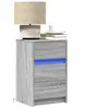vidaXL Armoire de chevet et lumières LED sonoma gris bois d'ingénierie