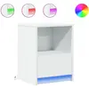 Armoire de chevet avec lumières LED blanc bois d'ingénierie vidaXL