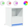 Armoires de chevet et lumières LED 2pcs blanc bois d'ingénierie vidaXL