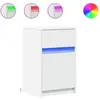 Armoire de chevet avec lumières LED blanc bois d'ingénierie vidaXL