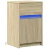 vidaXL Armoire de chevet avec lumières LED chêne sonoma
