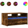 vidaXL Table basse avec lumières LED chêne fumé ois d'ingénierie