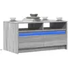 vidaXL Table basse avec lumières LED sonoma gris bois d'ingénierie